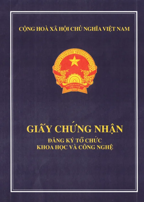 Bìa Giấy chứng nhận đăng ký tổ chức khoa học và công nghệ